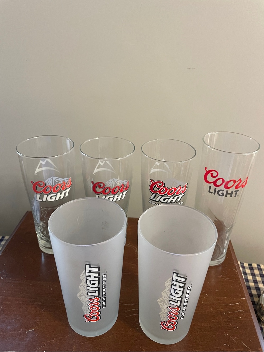 Frosted and Clear Coors Collector Beer Glasses